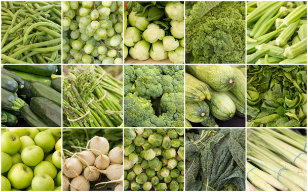 Colagem de frutas e legumes
 - Foto, Imagem