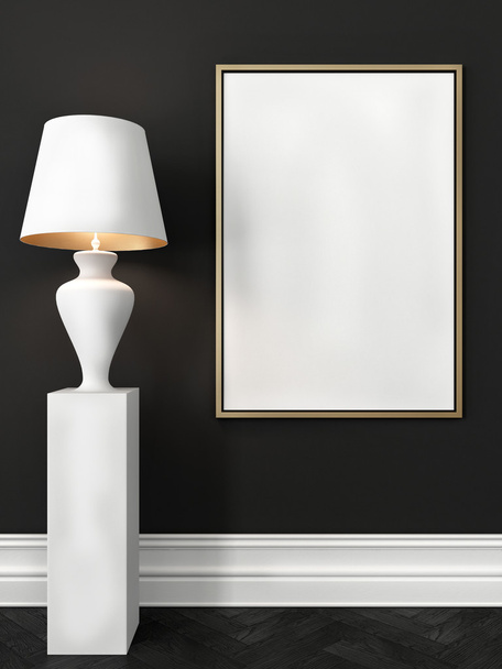 Плакат и лампа с белым полом
 - Фото, изображение