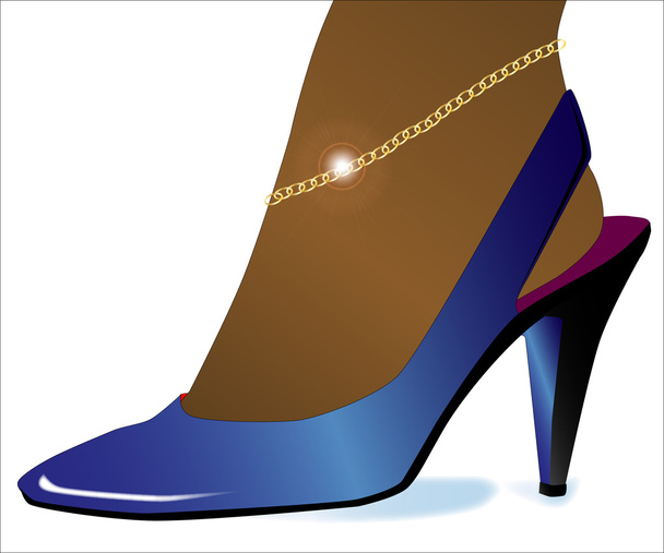 Μπλε υψηλό τακούνι παπούτσι - Διάνυσμα, εικόνα