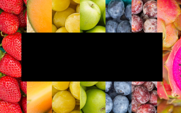 Collage de fruits et légumes arc-en-ciel
 - Photo, image