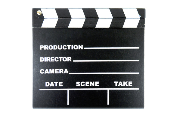 Clapper Board isoliert auf weißem Hintergrund - Foto, Bild
