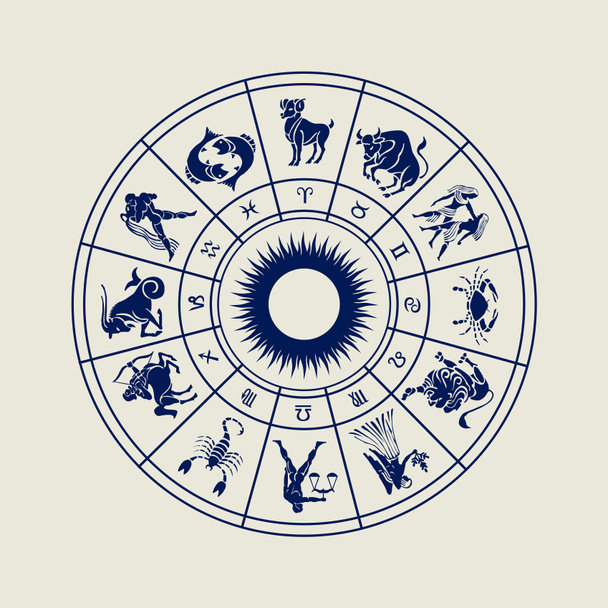 Horoscope wheel of zodiac signs - Photo, Image