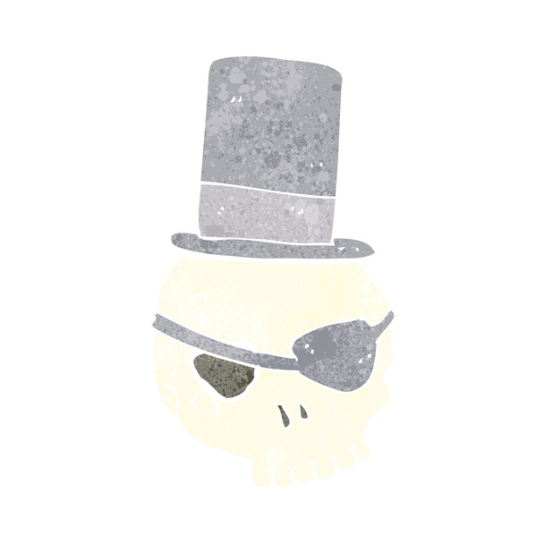 Crânio no chapéu superior desenhos animados
 - Vetor, Imagem