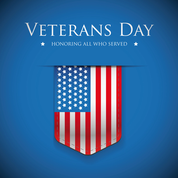 День ветеранов. Почитаю всех, кто служил. Вектор флага США
 - Вектор,изображение
