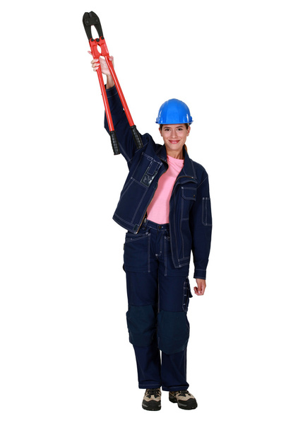 Confident woman with boltcutters - Foto, immagini