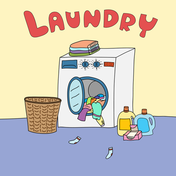Un'illustrazione vettoriale della lavanderia
 - Vettoriali, immagini