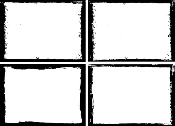 Grunge textúra keretkészlet - absztrakt tervezősablon. Elszigetelt stock vector szett - könnyű-hoz használ - Vektor, kép