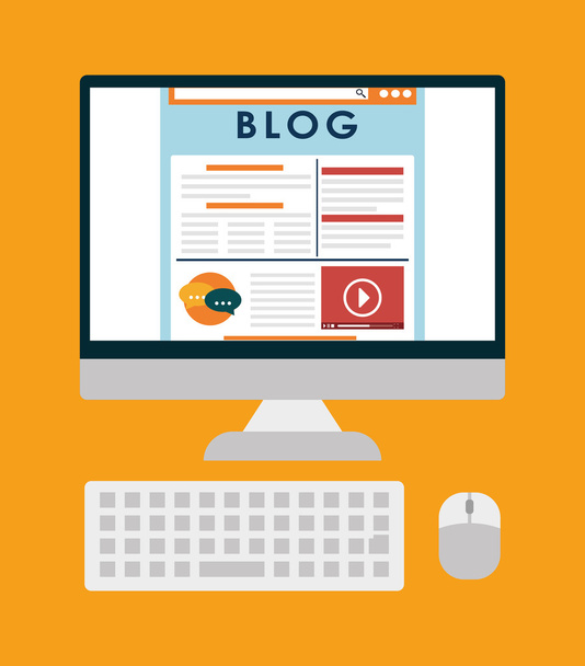 Θέμα blog, blogging και blogglers - Διάνυσμα, εικόνα