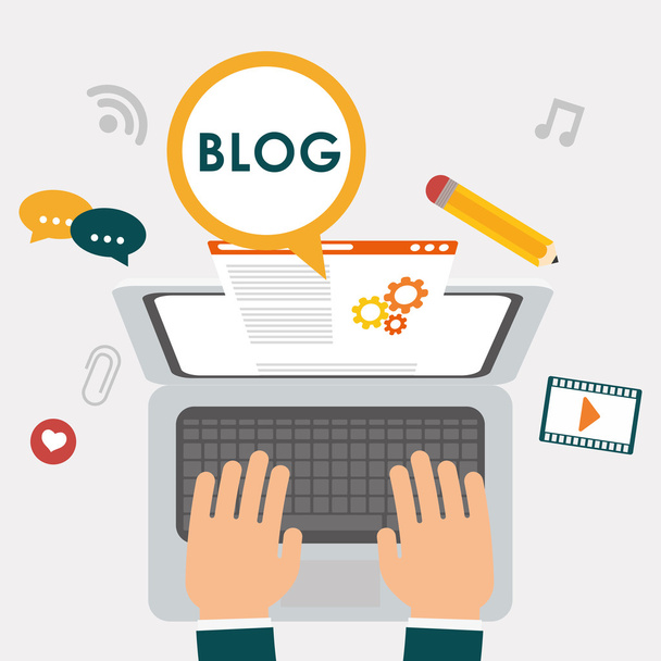 Blog, blogowanie i blogglers tematu - Wektor, obraz