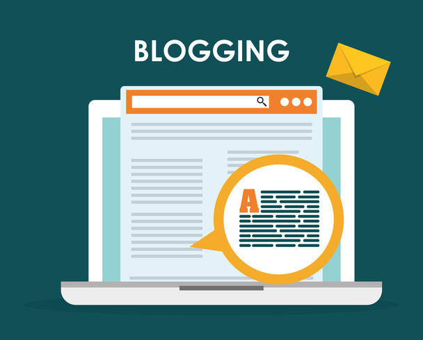 Blog, blogowanie i blogglers tematu - Wektor, obraz