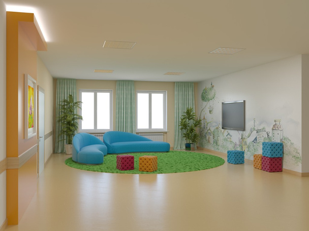 Детская больница дизайна интерьера
 - Фото, изображение