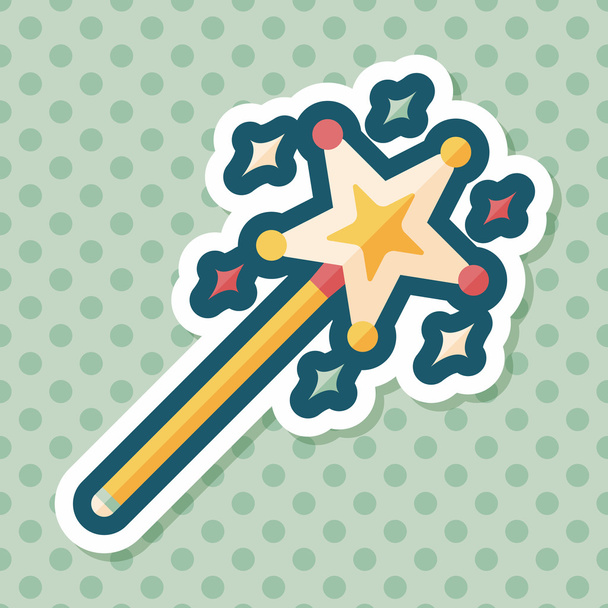 magic wand flat icon with long shadow,eps10 - Vector, Image