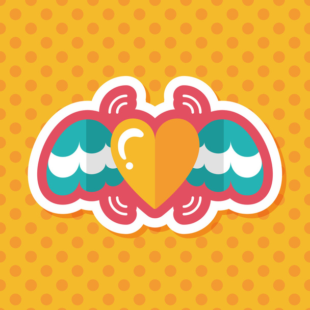 Valentine's Day love heart flat icon with long shadow,eps10 - Vector, Imagen