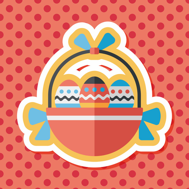 easter egg flat icon with long shadow,eps10 - Вектор,изображение