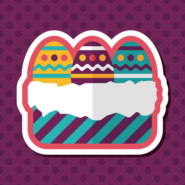 easter egg flat icon with long shadow,eps10 - Вектор, зображення