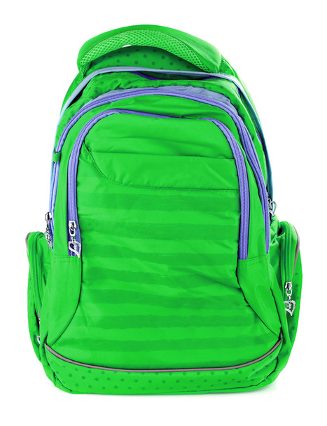 green school backpack isolated - Photo, Image