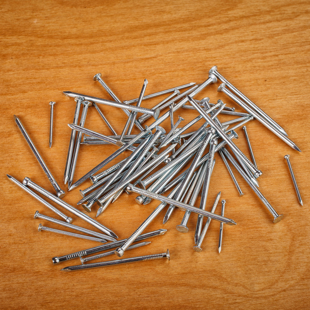 silver iron nails - Photo, Image