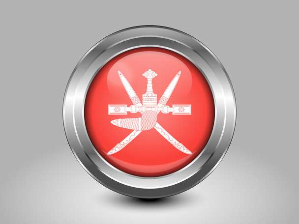 Emblem of Oman. Metal Round Icon - Vector, Image