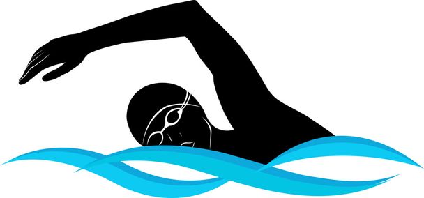 Swimmer athlete silhouette - Vector, Image