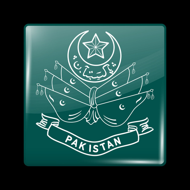 Vecchio emblema del Pakistan. Icona vetrosa Forma quadrata
 - Vettoriali, immagini