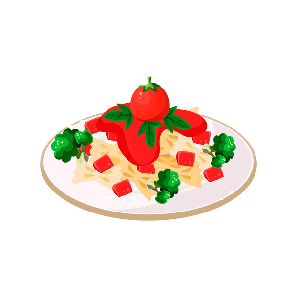 Pasta con Tomates. Ilustración vectorial
 - Vector, imagen