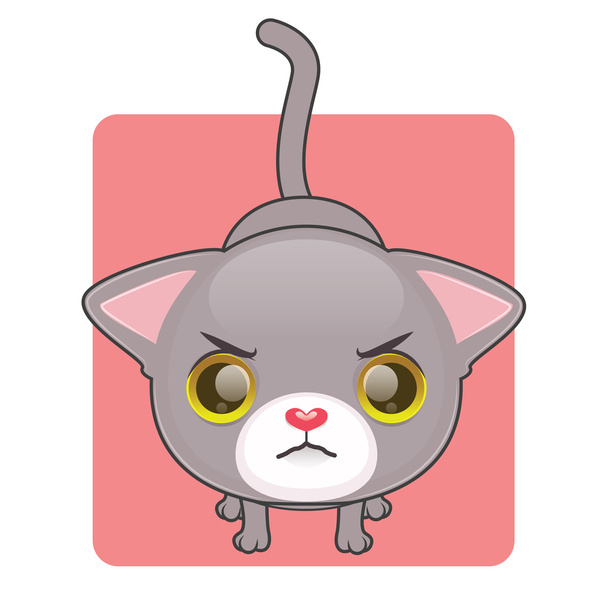 Cute gray cat being angry - Wektor, obraz