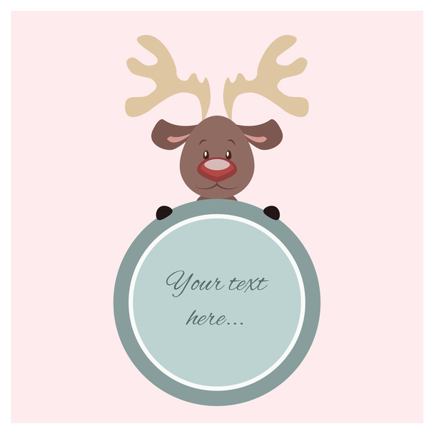 Cute reindeer frame - Διάνυσμα, εικόνα