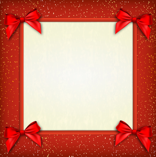 White text place with red ribbons and bow  - Vector, Image