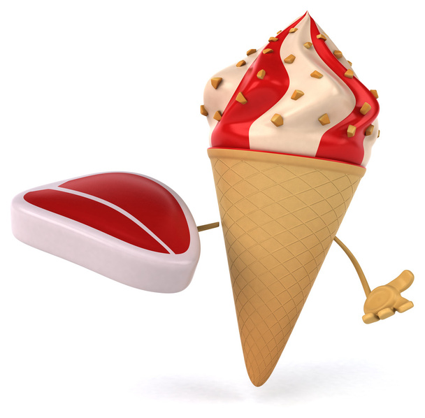 Funny cartoon ice cream - Foto, Imagen