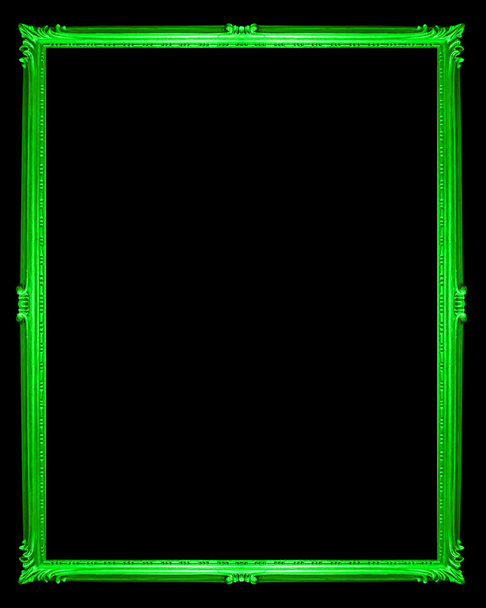 izole kırpma yolu beyaz zemin üzerine yeşil çerçeve - Fotoğraf, Görsel