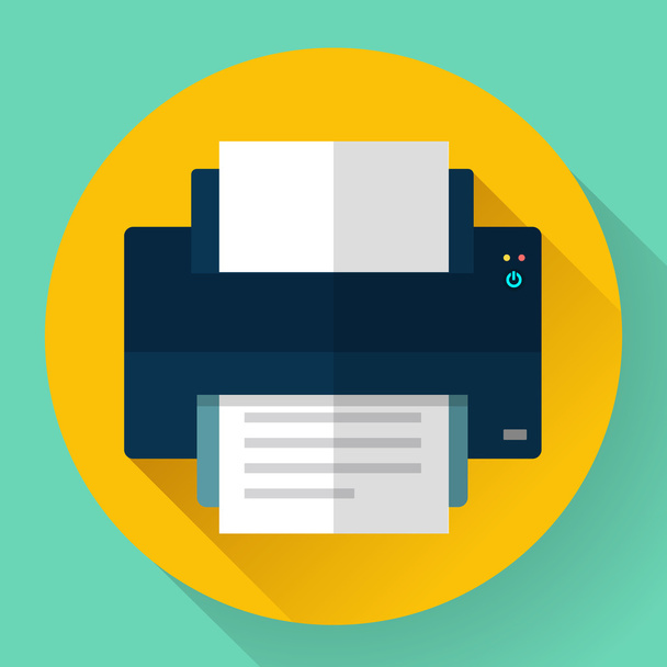 Printer icon, vector illustration. Flat design style. - Vector, Image