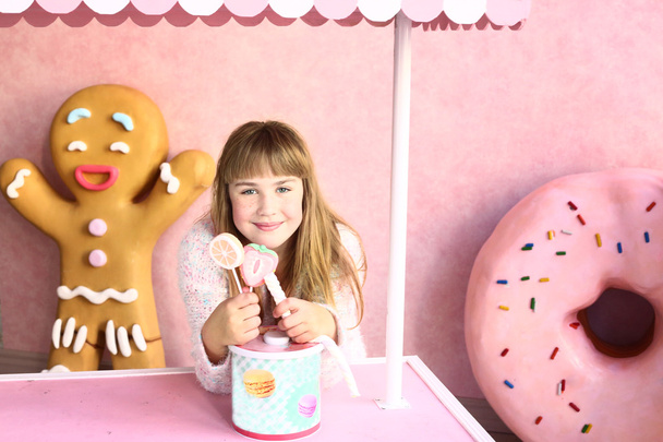 blond girl in confectionery world  - Photo, Image