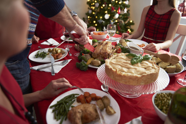 turkey meat on christmas table - Foto, immagini