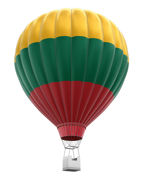 Hot Air Balloon with Lithuanian Flag (clipping path included) - Φωτογραφία, εικόνα