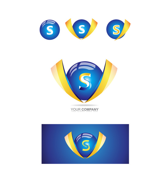 Letter s sphere 3d logo    - Vector, Image