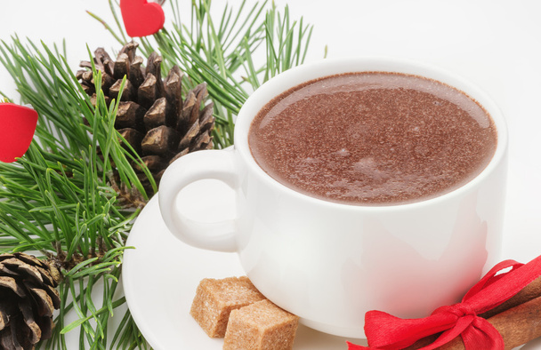 чашка гарячого шоколаду в різдвяному стилі
 - Фото, зображення