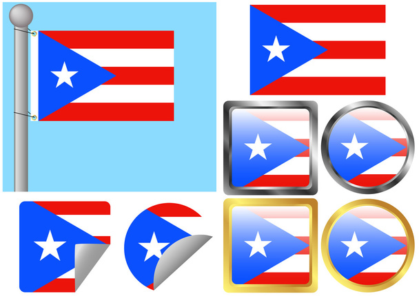 Bandeira Set Porto Rico
 - Vetor, Imagem
