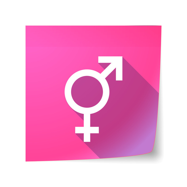 Dlouhý stín vektor rychlé poznámky ikona se symbolem transgender - Vektor, obrázek