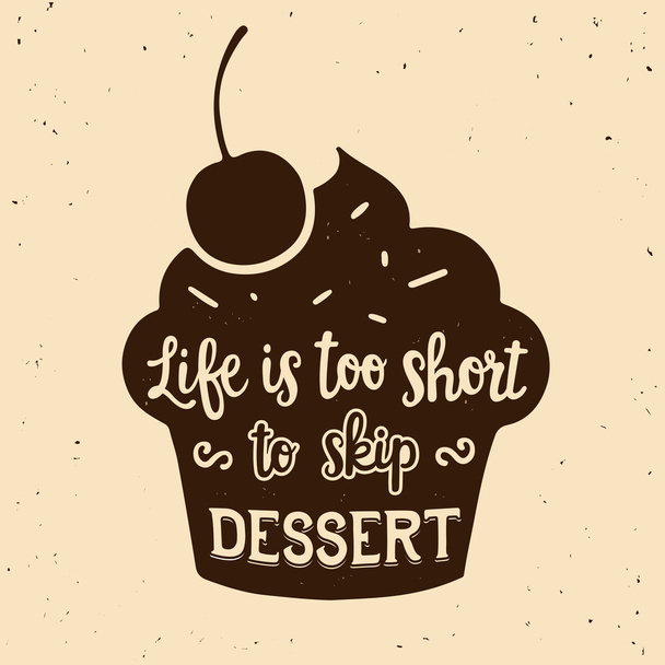 Dessert quote illustration - Vecteur, image