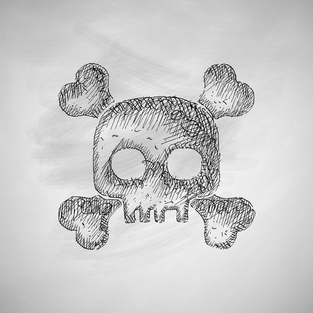 icône de crâne dessinée à la main - Vecteur, image