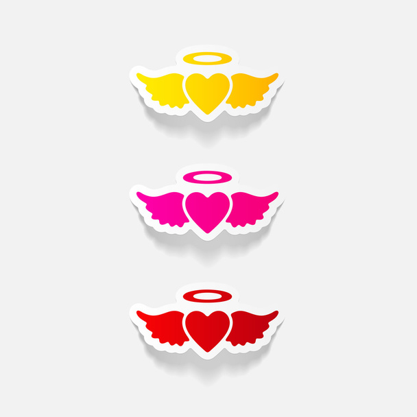 szív angyal ikon - Vektor, kép