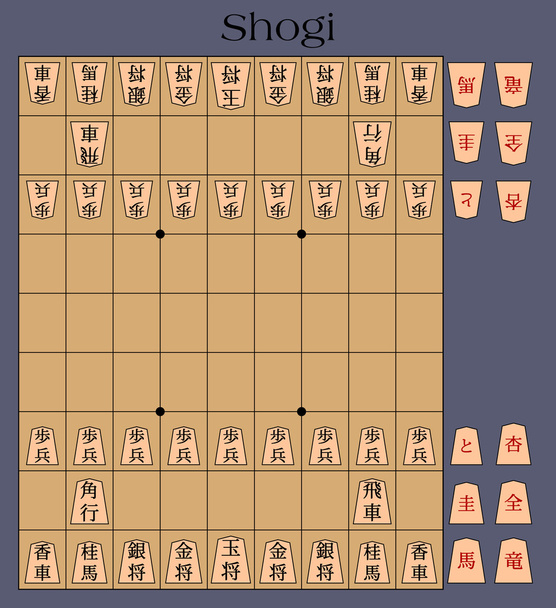 Šógi aka japonské šachy - Vektor, obrázek