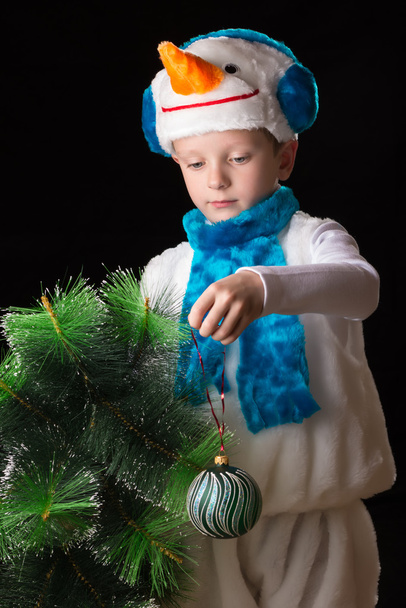chlapec vánoční kostým snowma - Fotografie, Obrázek
