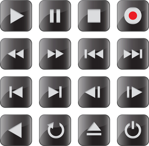 Multimedia control icon/button set - Wektor, obraz