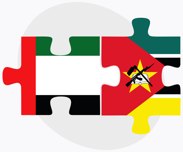 Emiratos Árabes Unidos y Mozambique Banderas
 - Vector, imagen