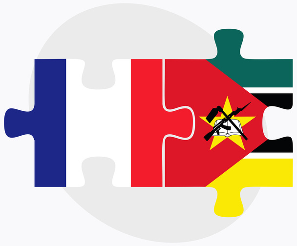 Frankrijk en Mozambique vlaggen  - Vector, afbeelding