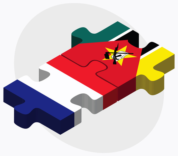 Franciaország és Mozambik zászlók  - Vektor, kép