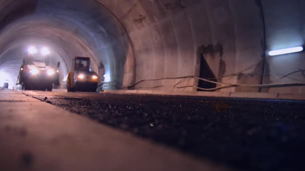 Video of the Construction of new road in the tunnel - Footage, Video