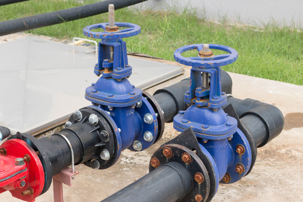 Water valve and steel pipe - Photo, Image