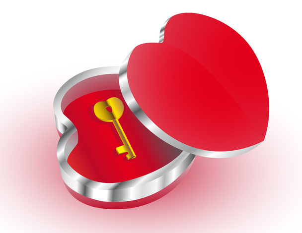 Heart and key - Вектор,изображение